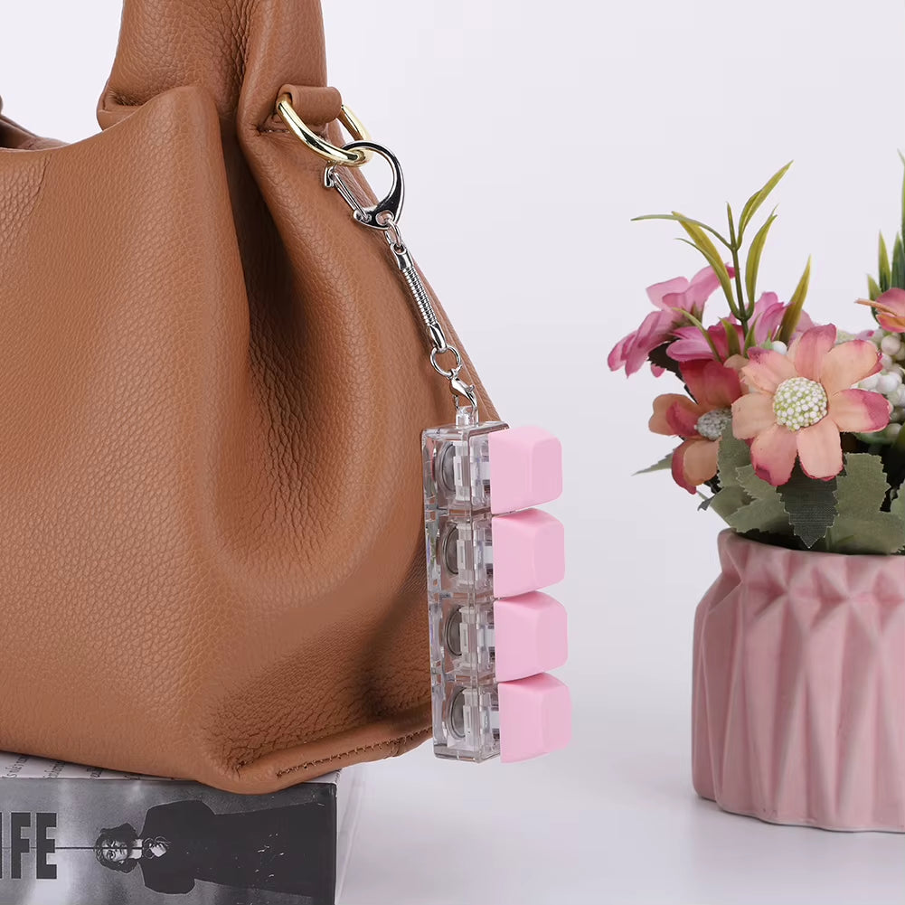 4 Keys Keyboard Fidget Toy Keychain Decompression Toys with LED Light Keyboard Clicker Toy DIY Button Stress Relief for Adult